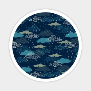 Dark Rainy Day Pattern Design Magnet